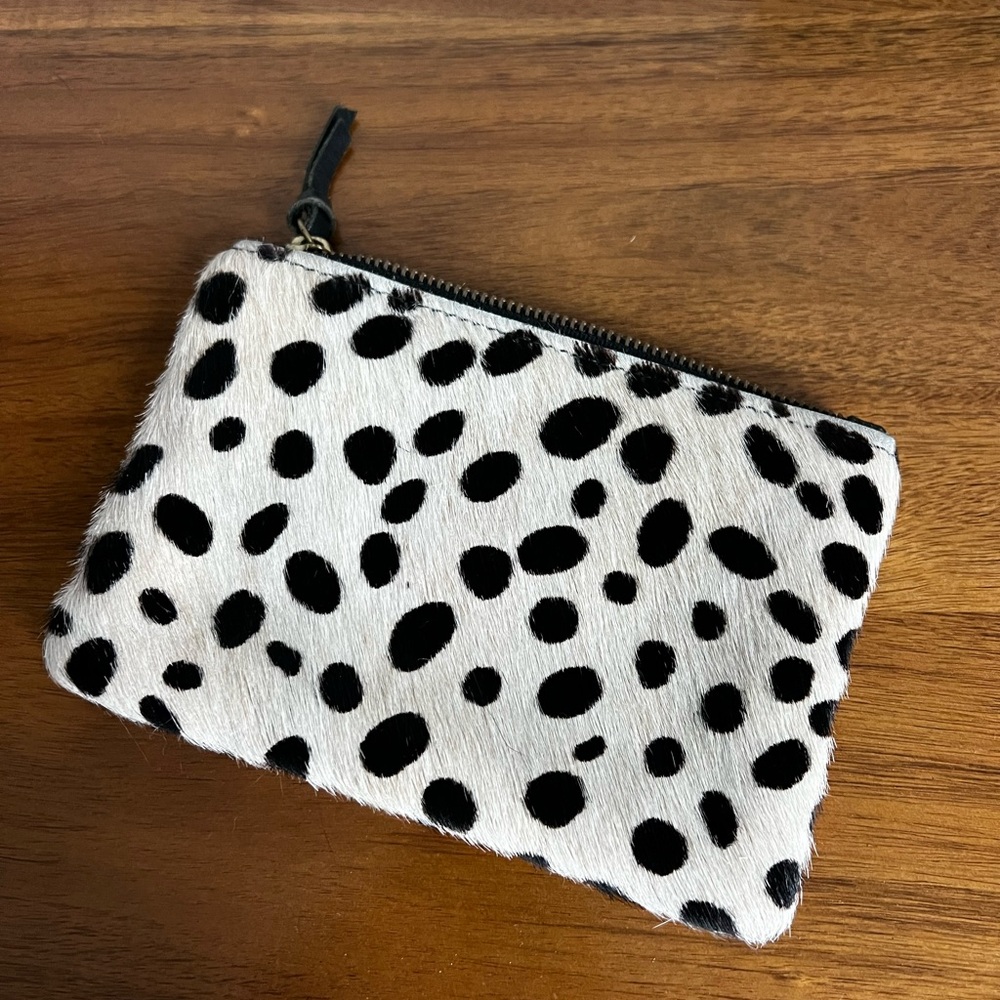 Anthropologie Spotted Black and White Pouch